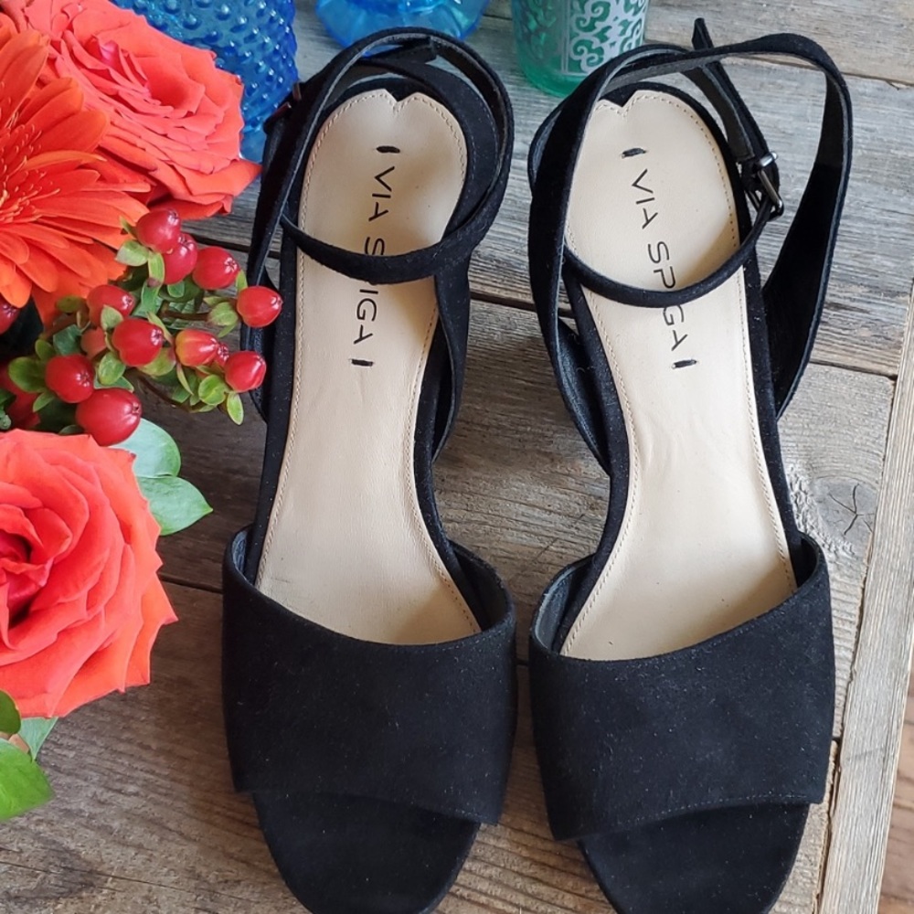 Via Spiga black suede sandals, 10
